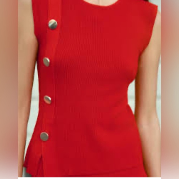 Zara Red Sleeveless Tank Top - Picture 1 of 6